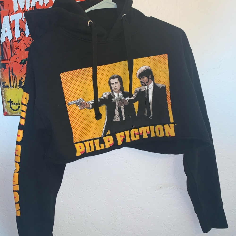 Pulp Fiction Crop Top Hoodie Sweater